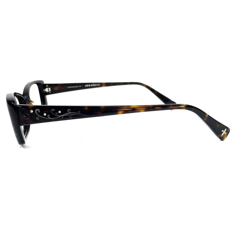 Seraphin Eyeglasses Frames SALEM/8528 Dark Tortoise Floral Crystals 52-17-145
